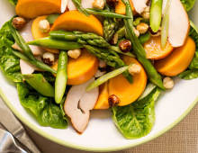 Persimmon, Smoked Chicken & Hazelnut Salad