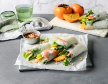 Persimmon Prawn Rice Paper Roll