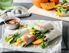 Persimmon Prawn Rice Paper Roll